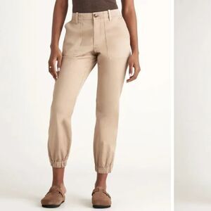 Quince Organic Stretch Cotton Utility Jogger in Green, Size 8, NWT